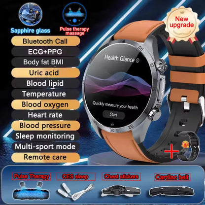 2026 New Medical Grade ECG Smart Watch Laser Treatment Accurate Measurement Blood Lipid Blood Oxygen BMI Sport Health Smartwatch