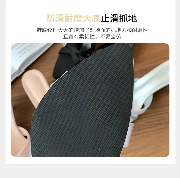 Sexy High Heels Slippers Pointed Toe Heels Shoes for Woman Sandals Luxury Dress Slides Elegant Pumps Party Mujer Flip Flops