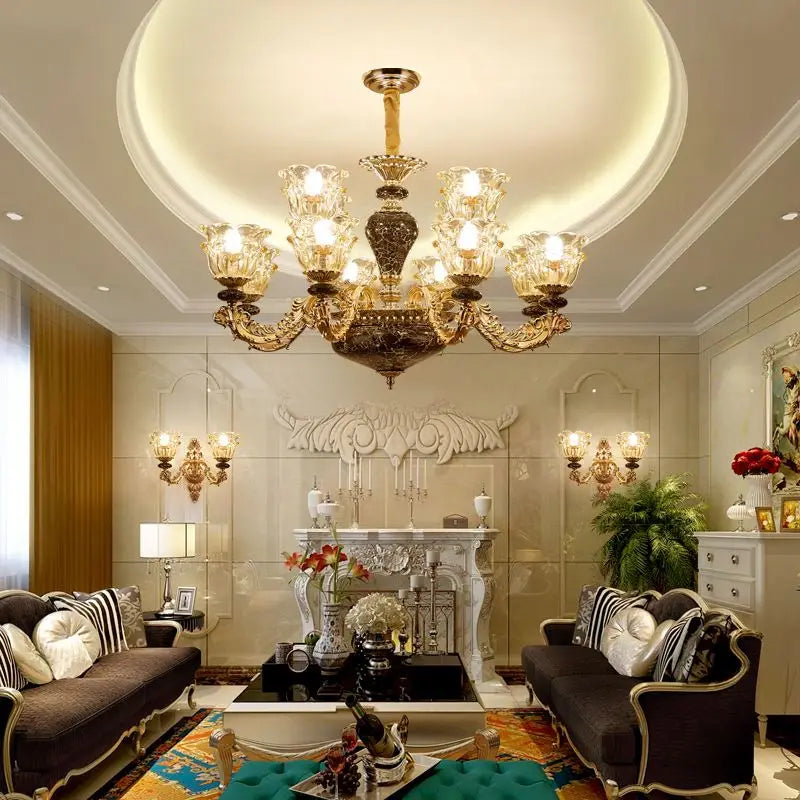 Luxury Lamp Dining Room Bedroom Decoration French Retro Chandelier Lighting Crystal Fixtures Chandelier Living Room Grand