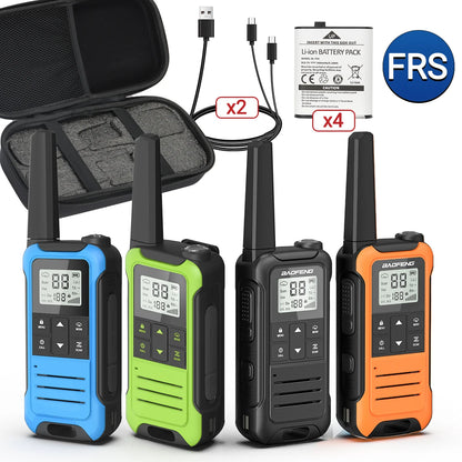 4PCS Baofeng Mini Walkie Talkie With Portable Suitcase F22 T22 PMR FRS Profesional Radio Family Amateur For Outdoor Camping