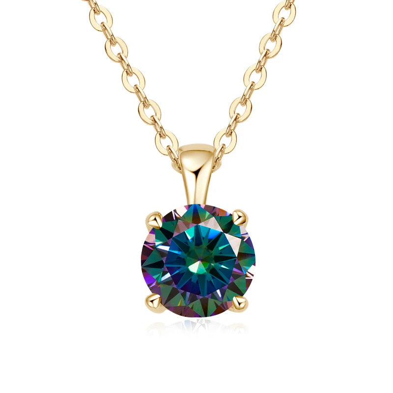 1.0 Carat Moissanite Pendants for Women Classic Wedding Necklace Original S925 Sterling Silver Jewelry