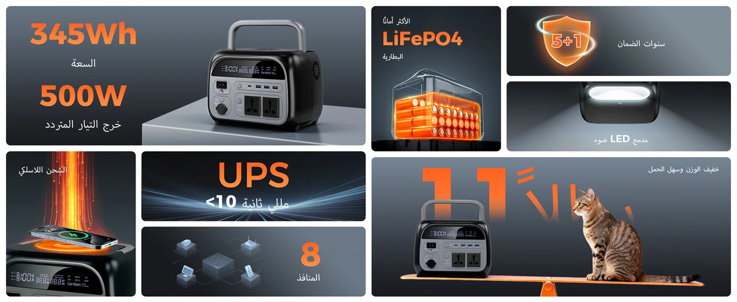 مولد كهرباء 300w 1000w 2000w Portable Power Station Lifepo4 Battery ups Function Camping Equipment Power Bank Saudi Ar