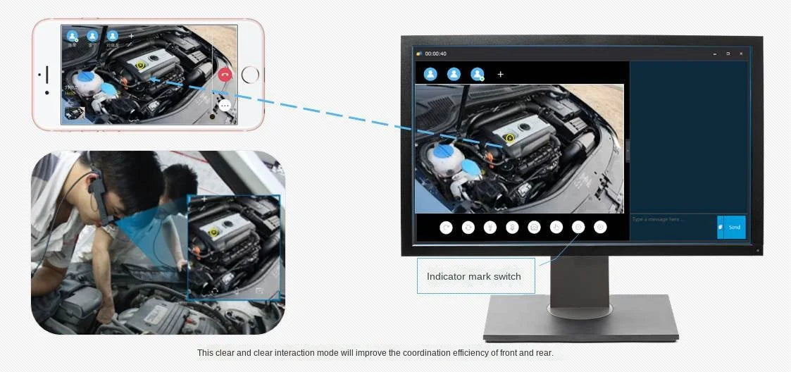 Remote Collaboration Video Conference Live Broadcast AR Smart Glasses/Ar Head Display/Industrial Inspection Head-Mounted black