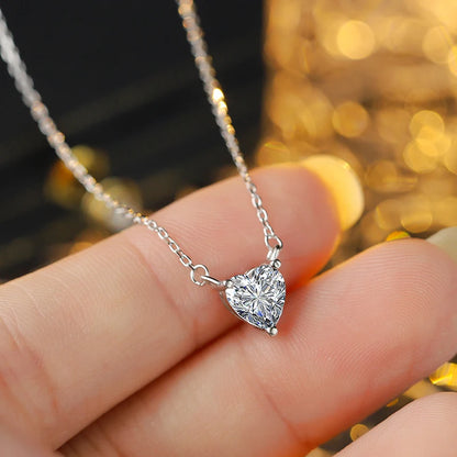 Asscher Cut Moissanite 0.5 Carat 1 Carat 2 Carat Women's Necklace GRA Certified Pendant D VVS S925 Silver Wedding Party Jewelry