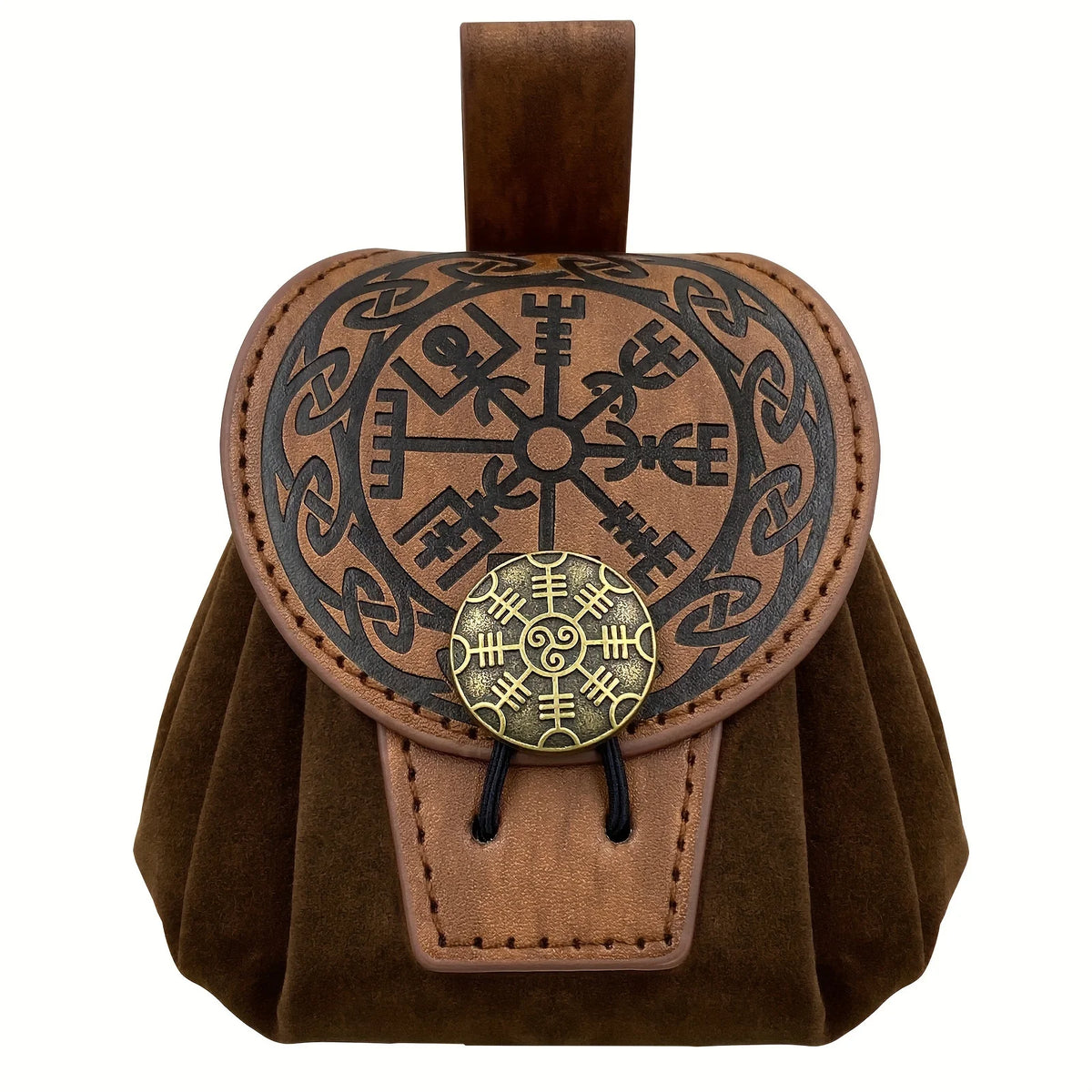 Renaissance Costume Accessories Retro Leather Waist Belt with Fanny Pack Medieval Viking Drawstring Coin Pouch Skirt Hike Clip for Renaissance Faires Cosplay Costume Party