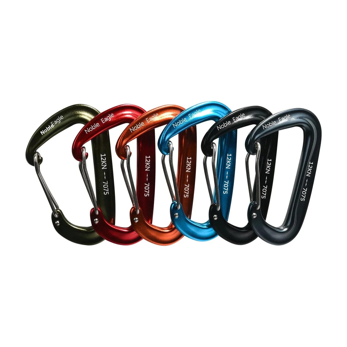 6Pcs 12kn Carabiner Set D Ring Heavy Duty Aluminum Tactical Carabiners Clips Camping Hiking Climbing Hook Hammock Outdoor Gear