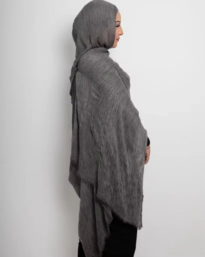 Fashion Crinkle Cotton Royan Hijab Scarf for Muslim Women Islamic Long Soft Shawls Wraps Short Tassel Bufanda Accessories