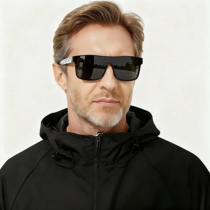 2PCS Classic Fashion Square Sunglasses - Patterned Temples, UV400 Unisex for Cycling, Running & Travel