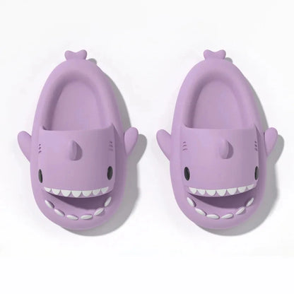 2024 Men EVA Shark Sandals Women Outdoor Beach Thick Soled Slippers Adult Non-slip Summer Slides Couple Cute Solid Color Shoes