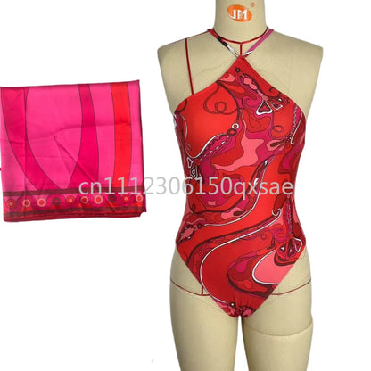Classic Design Women's Headband Swimsuits with Letter Signature Logo Designer Brand Lady Sexy Scarf Swimsuits Beachwear