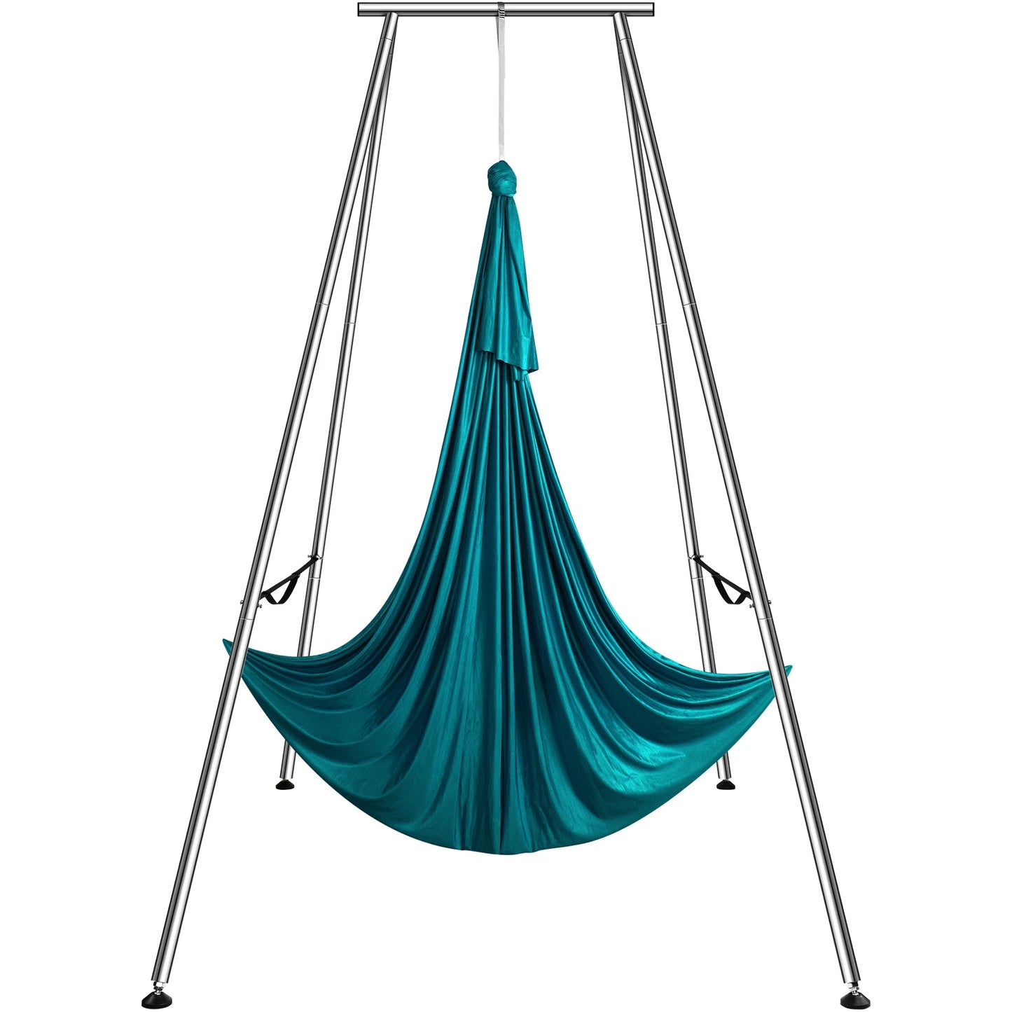 SucceBuy Aerial Yoga Frame&Hammock 9.67FT Professional Yoga Swing Stand with 6.6 Yards Aerial Silks Max 551lbs Indoor Aerial Rig