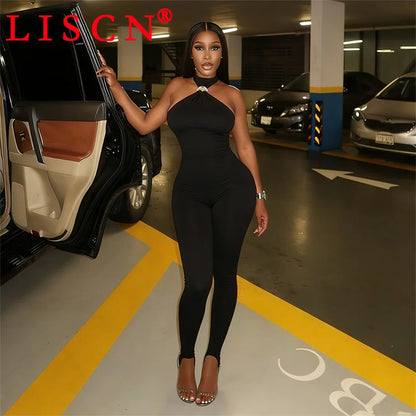 10 Wholesale Rompers Women Sleeveless Halter Lace Up Backless Jumpsuits Sexy Foot-pressing Y2k Fashion Clothing K17113