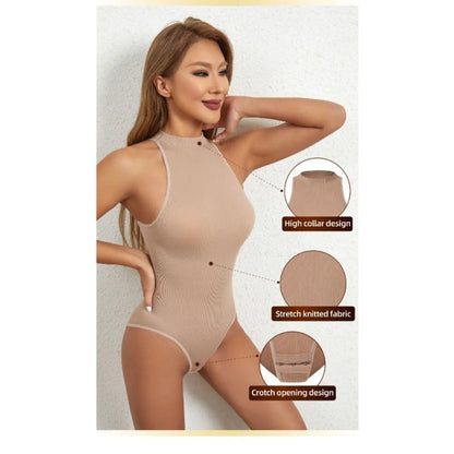 Women's SleevelessOuterwear withA Bottom Layer and Buckle for BodyShaping and Abdominal Compression One-piece T-shaped Shapewear