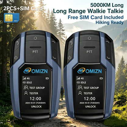 OMIZN Walkie Talkie 4G Radio Professional Walkie Talkies Portable AES256 Mode Analog Rechargeable Radios Hiking and Camping BK