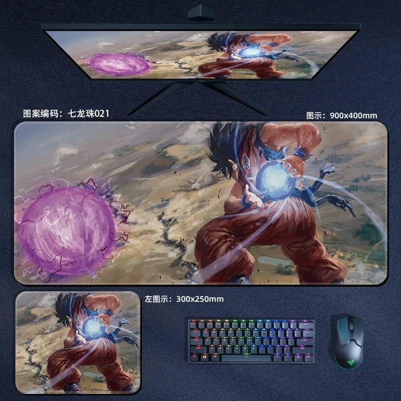 High Quality Print Dragon Ball Leather Mouse Pad Oversized Japanese Anime Nostalgic Son Goku Desk Mat Keyboard Pad Notebook Pad