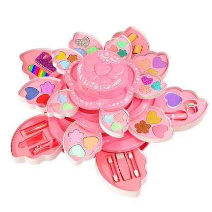 Makeup Box Rotating Opening Cosmetics Toys for Little Girls Princess Makeup Set To Enhance Creativity and Imagination