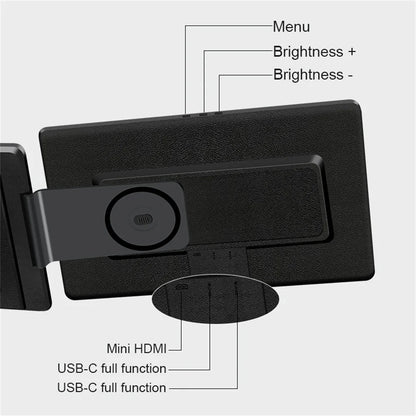 Rospider 16 Inch Portable Dual Screen Laptop Monitor Extender 1200P 2560P Rotatable Triple Display for Laptop MacBook Windows