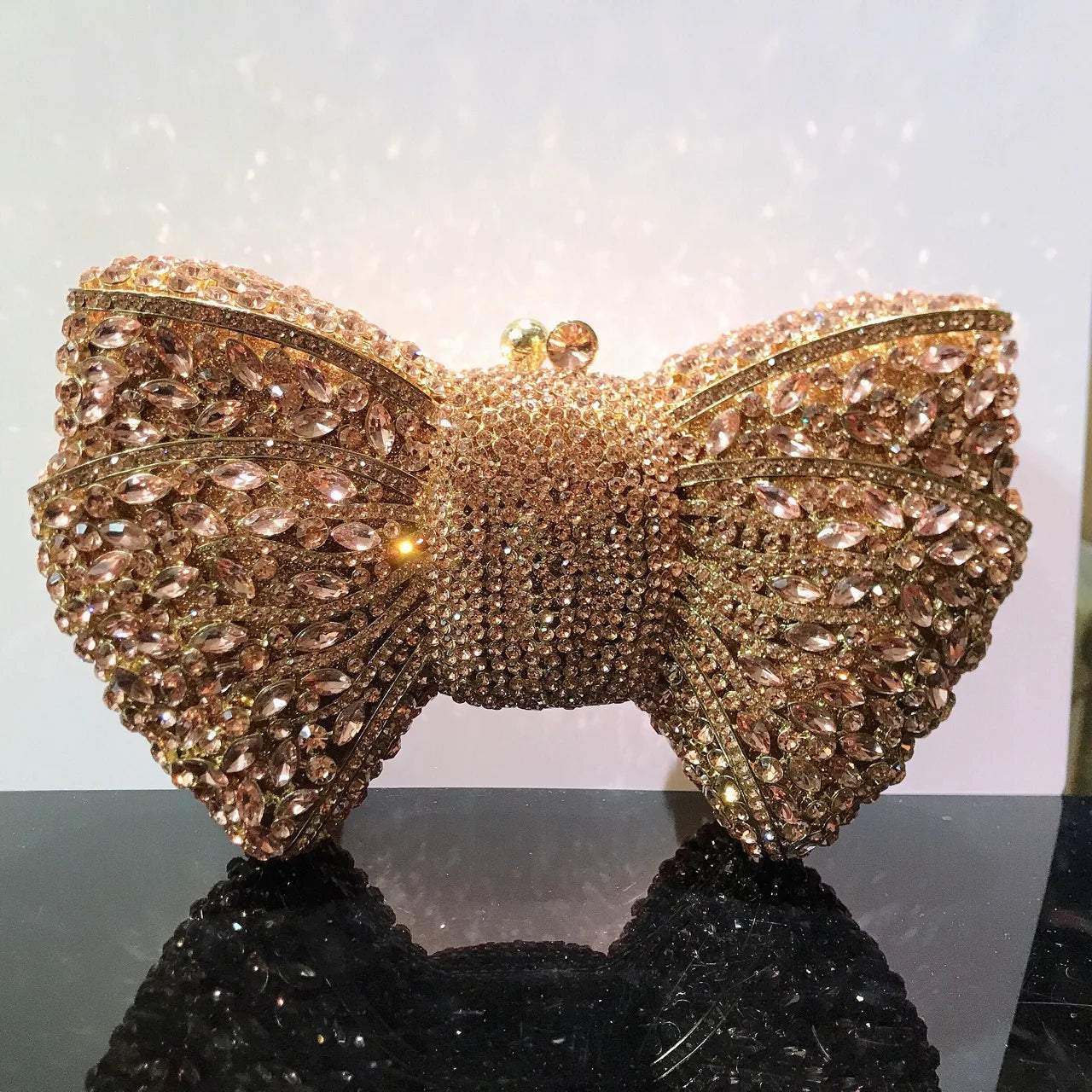 Newest Rhinestone Green/Black Clutch Purse Bow Luxury Diamond Women Red Evening Clutches Bags Wedding Bridal Bag Stones Handbags