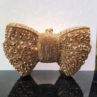 Newest Rhinestone Green/Black Clutch Purse Bow Luxury Diamond Women Red Evening Clutches Bags Wedding Bridal Bag Stones Handbags