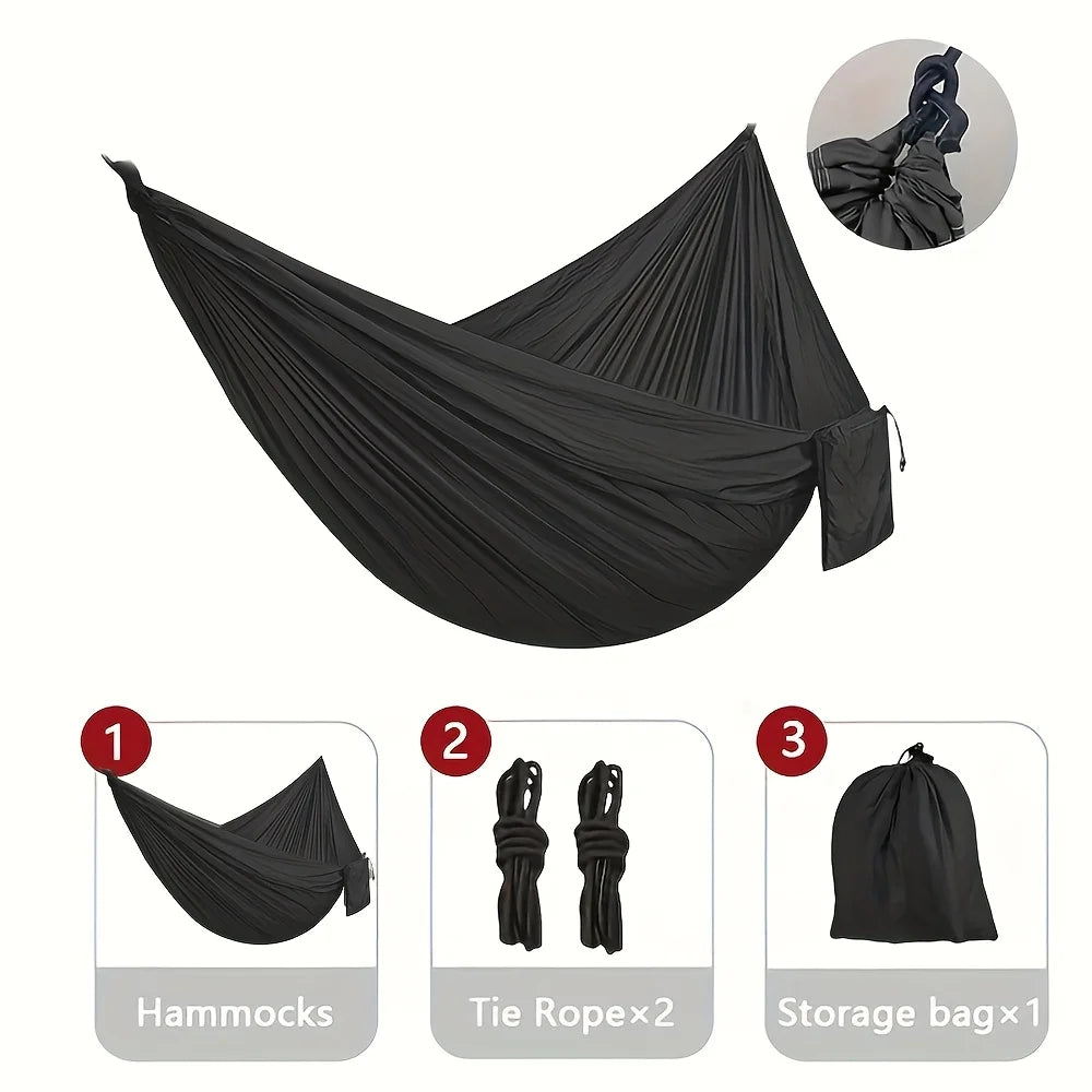 1Set Hammock with Straps and Storage Bag Suitable for Beach Picnics, Hiking,Lightweight and Durable Outdoor Lounge Chairs,Swings