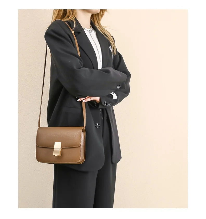 Luxury Designer Tofu Bags Square Bag One Shoulder Crossbody Bag Fashion Handbags Top Quality Genuine Leather Women's Bag Chic