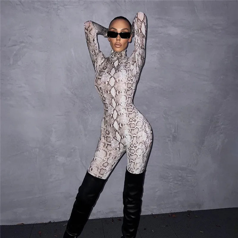 Shestyle Plaid Bodycon Jumpsuits Women with Stocking Sporting Turtleneck Casual Winter Fashion New Zipper Fitness Clothing New