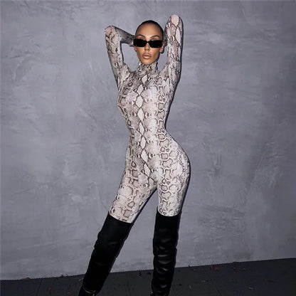 Shestyle Plaid Bodycon Jumpsuits Women with Stocking Sporting Turtleneck Casual Winter Fashion New Zipper Fitness Clothing New