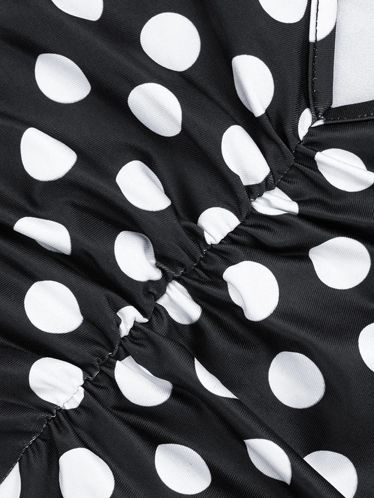 Yomesugar 2026 Summer Women's Polka Dot Printed Backless Jumpsuits Sexy Square Collar Sleeveless Skinny Rompers Party Clubwear