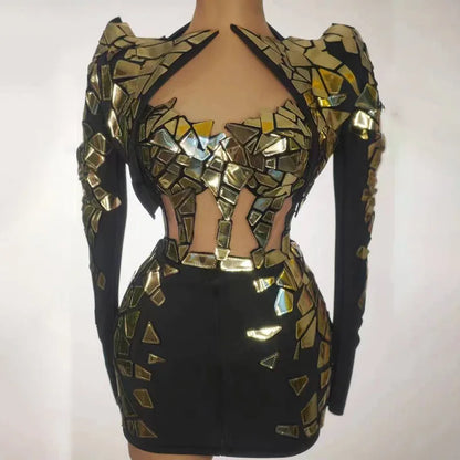 Sparkling Rhinestone Sequin Dress Model Fashion Show Party Dinner Dress Personalized Design Birthday Party Photo Shot Dress