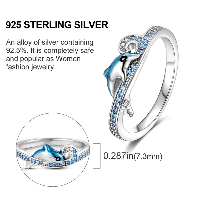 Original 925 Sterling Silver Ring Colorful Diamonds Cubic Zircon Finger Ring For Women Jewelry Wedding Engagement Birthday Gift