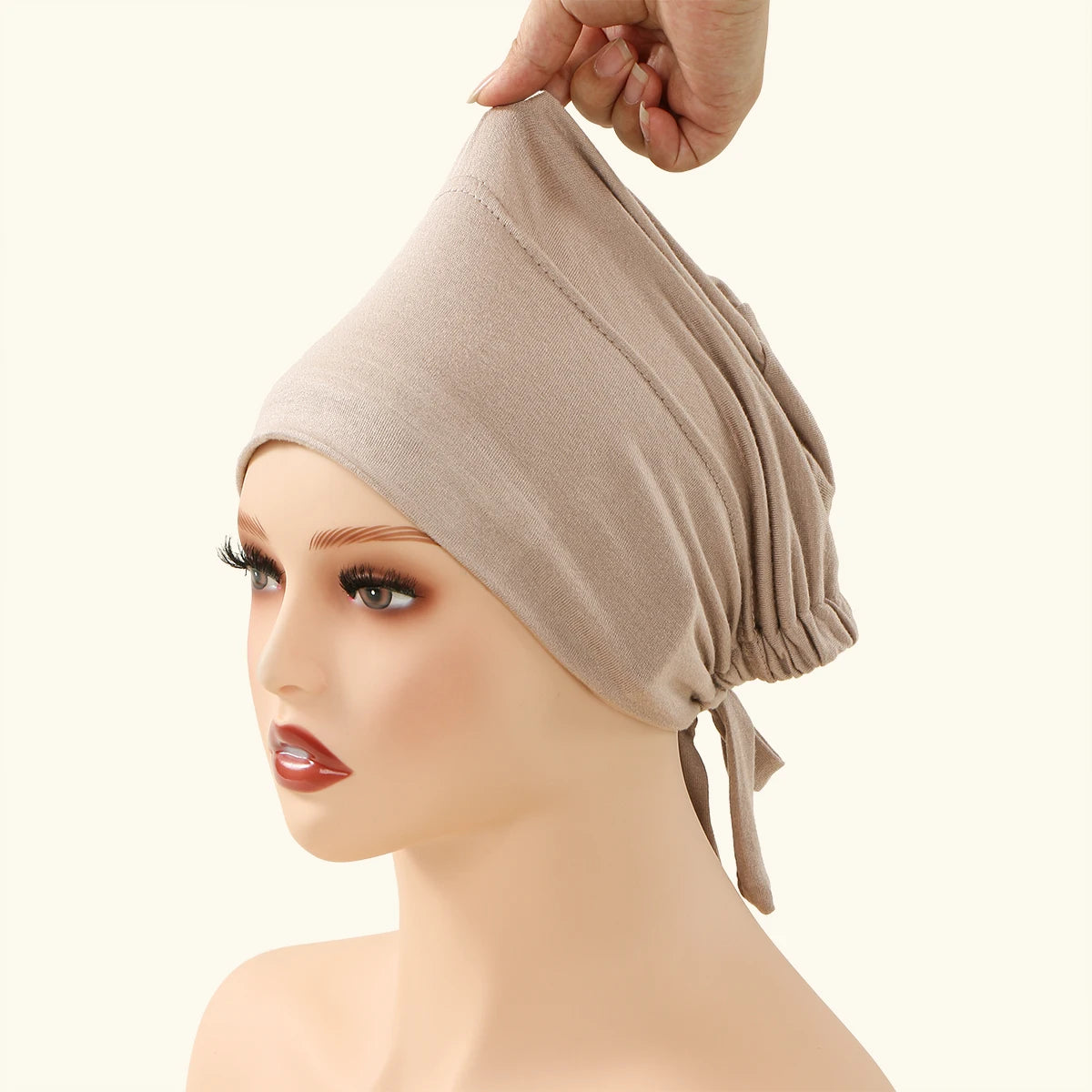 High Quality Cotton Modal Hijabs Anti-slip Elastic Tie Back Inner Caps Underscarf Women's Islamic Muslim Headscarf Hijab Caps