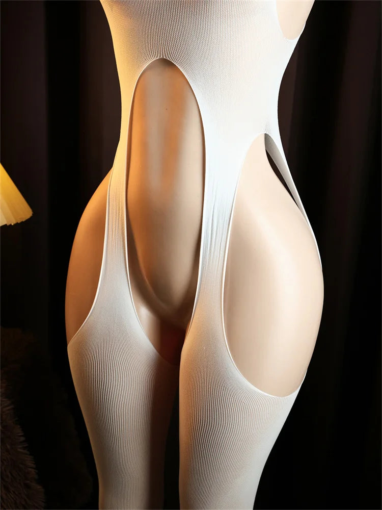 Sexy Lingerie Bdsm Body Stockings Crotchless Sex Tights Sheer Open Women Underwear Erotic Costume Teddy Babydoll Bodysuit