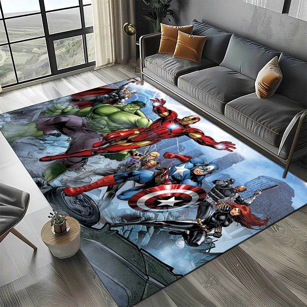 3D Marvel 27 Style Venom Captain SuperHero Carpet Rug for Bedroom Living Room Home Sofa Decoration,kids Large Decor Floor Mat HD