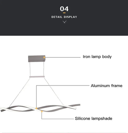Modern Rotate Led Pendant Lights Dimmable for Kitchen Island Table Dining Room Office Chandelier Decor Lighting Lusters Fixture