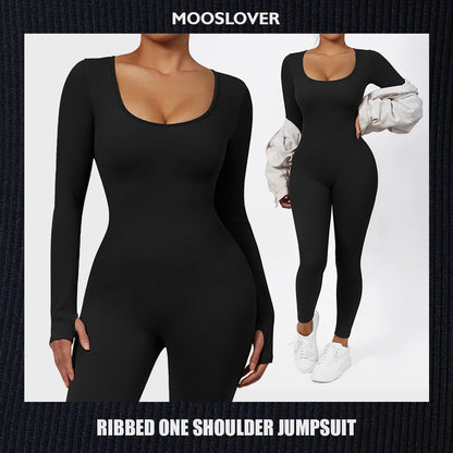 Women Autumn Winter Long Sleeve Jumpsuits Bodycon Slim Fit Streetwear Overall One Piece Bodysuits Outfit Yoga Jumpsuit Women