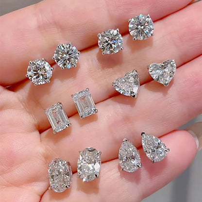 Full Shape 1-3ct Moissanite Women's Moissanite Jewelry Sets 925 Silver Plated 18k Gold D Color Necklace Earrings For Women Gift