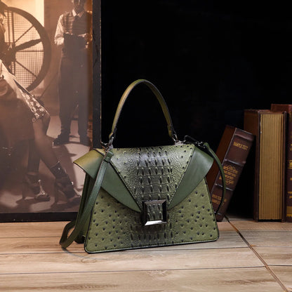 Luxury Designer Brand New Cowhide High Quality Crocodile Print Handbag Women's Fashion Single Shoulder Crossbody Bag Hot Sale