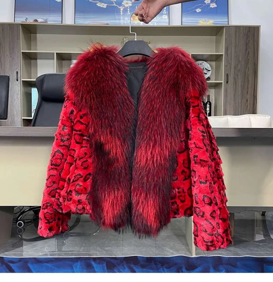 2025 Autumn Winter New Imported Real Mink Fur Coat Women Short Mink Coat High Quality Raccoon Fur Collar Genuine Fur Clothing