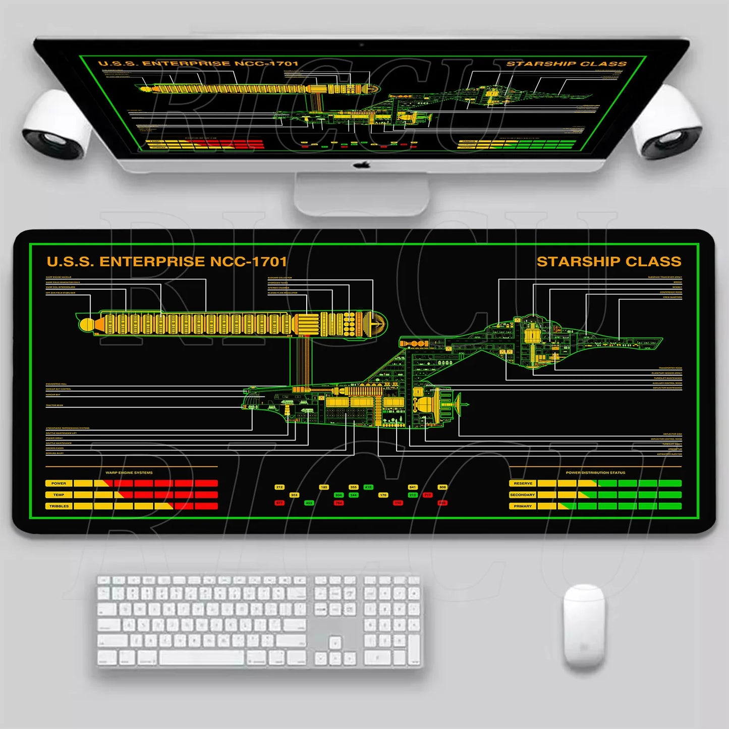 XXL HD print Game Mouse Pad Star Trek Office PC Accessories Keyboard Starship Blueprint Gamer Computer Cabinet Desk Mat carpet