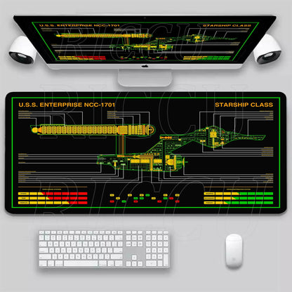 XXL HD print Game Mouse Pad Star Trek Office PC Accessories Keyboard Starship Blueprint Gamer Computer Cabinet Desk Mat carpet