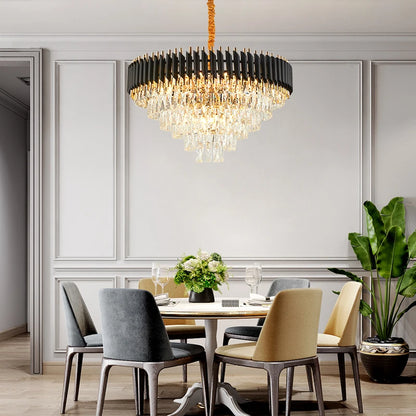 Villa Luxury Living Room Chandelier K9 Crystal Restaurant Pendant Lights Modern Ceiling Chandelier Dining Table Indoor Home Lamp