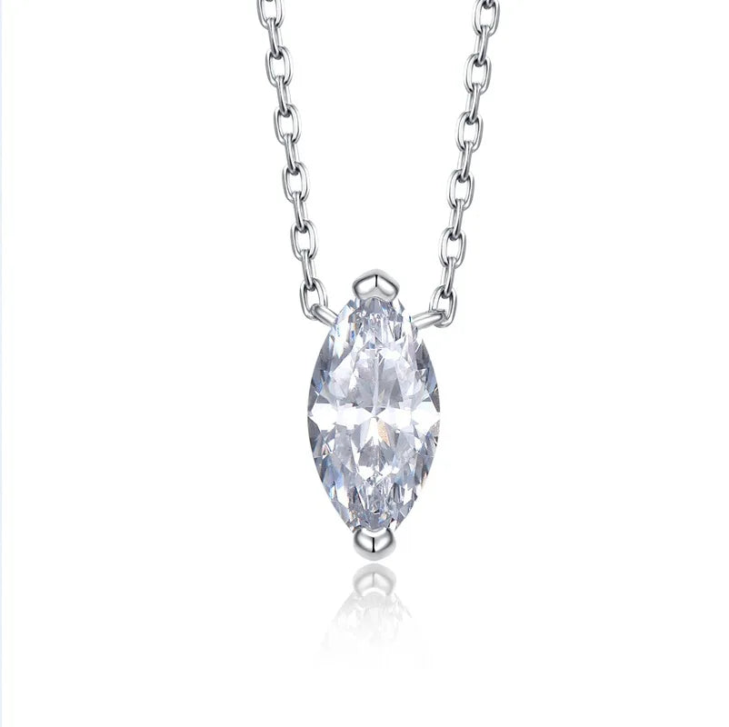 1CT Marquise Moissanite Pendant Neckalce 925 Sterling Silver Plated Gold Water Drop Diamond Necklaces Certified For Women Daily