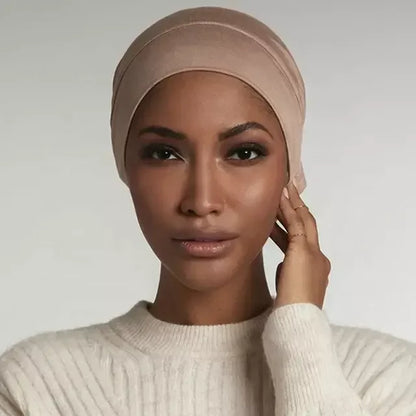 Soft Modal Inner Hijab Cap Muslim Stretch Turban Cap Islamic Underscarf Bonnet Hat Female Headband Tube Cap Turbante