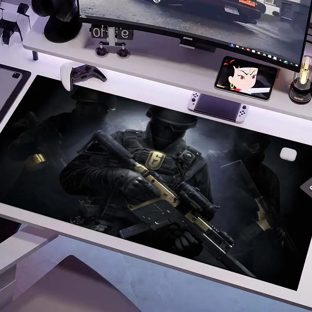 GAME Rainbow-six Mouse Pad Multiple Sizes Large Square Computer Office Game Table Mats Rubber Anti-slip Mousepads