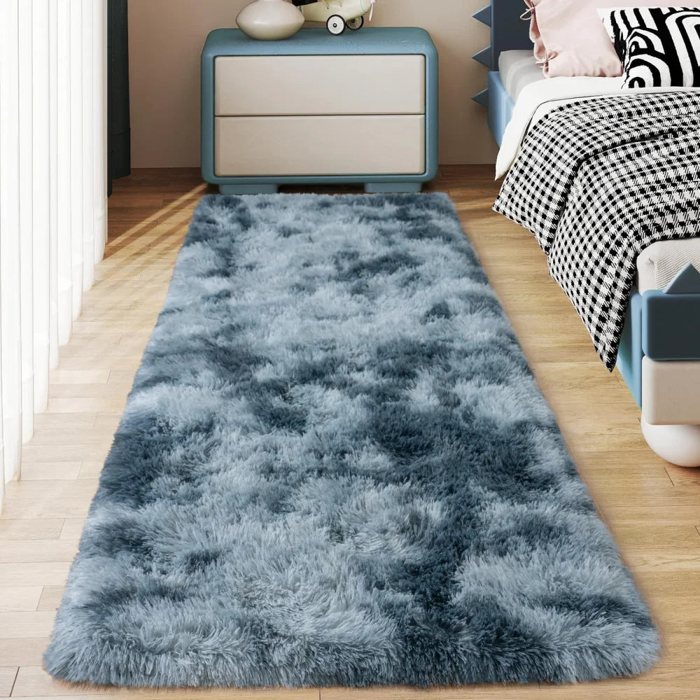 VIKAMA Ultra-Soft Running Rug Bedroom & Hallway Anti-Slip Mat Fluffy Plush Bedside Dormitory Carpet Home Decor