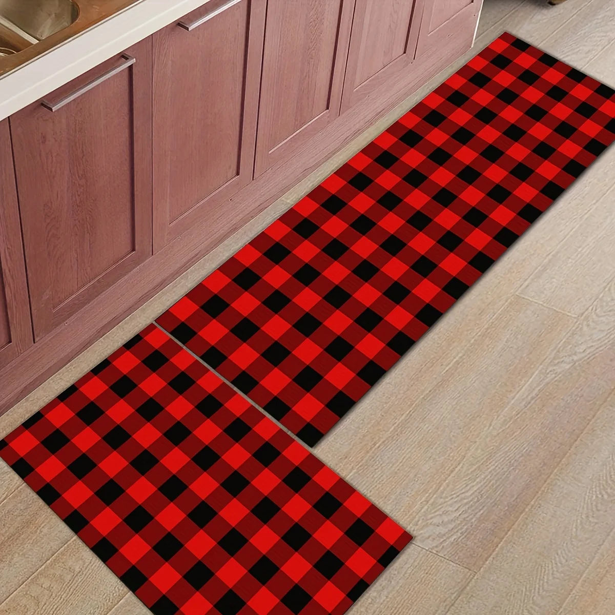 Black White Buffalo Plaid Floor Mats Home Decor Living Room Area Entrance Non-slip Rugs Balcony Hallway Bathroom Toilet Carpets
