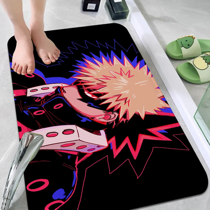 Bakugo Katsuki Floor Mat Non-Slip Laundry Room Mat Laundry Decor Balcony Child Living Room Bedside Mats