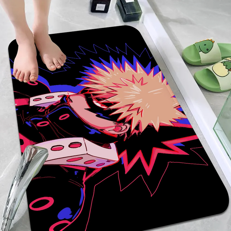 Bakugo Katsuki Floor Mat Non-Slip Laundry Room Mat Laundry Decor Balcony Child Living Room Bedside Mats