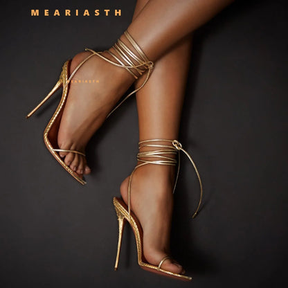 big size 35-44 New 12cm pointed open toe strap slim strap sexy super high heels sandals slim heel versatile sandals for women