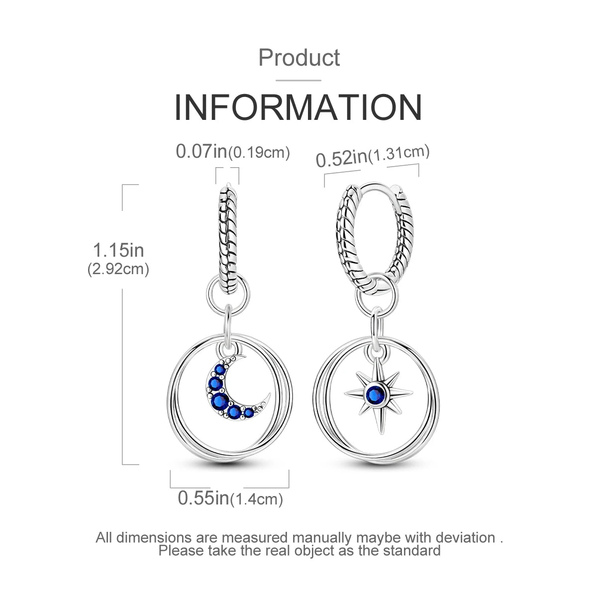925 Sterling Silver Original Hoop Earring For Woman Luxury  Pendientes Wedding Jewelry Gift
